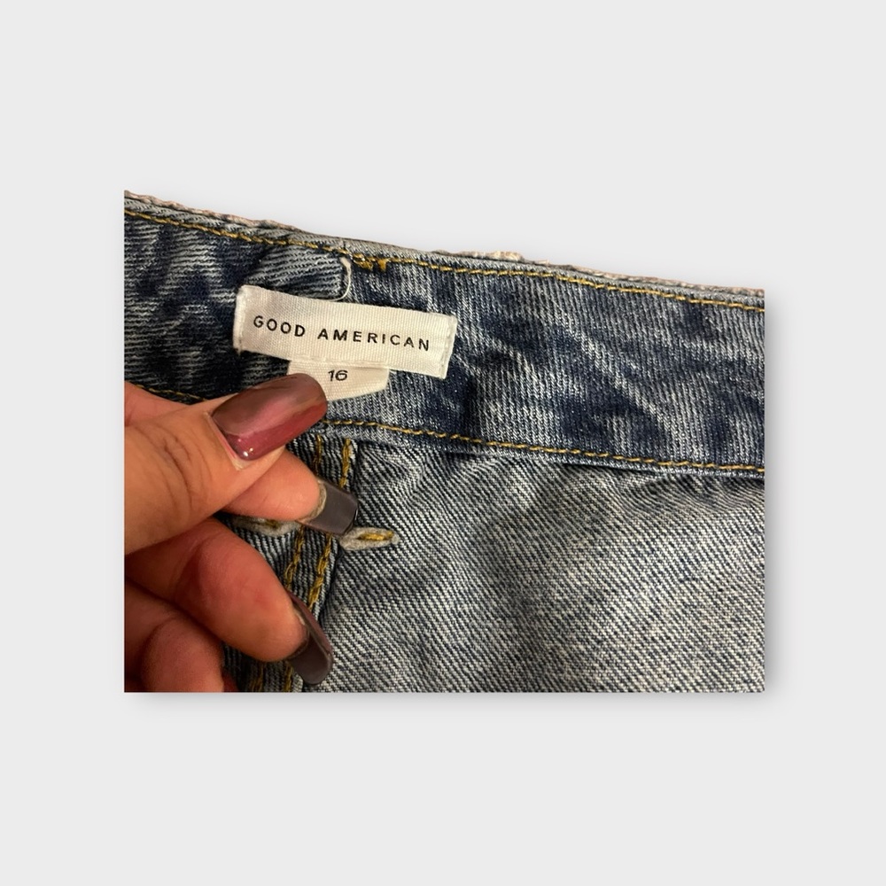 Good American Good 90s Duster Straight Leg Blue950 Jeans - Picture 5 of 7